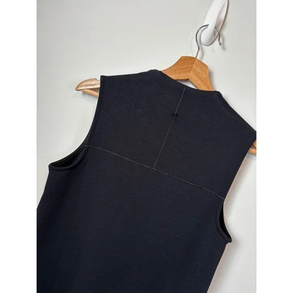 Spanx AirEssentials Sleeveless V-Neck Dress Black Shift Pocket LQ01S2PTFLC726G S - Picture 7 of 8